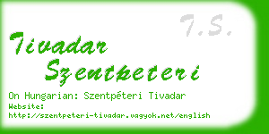 tivadar szentpeteri business card